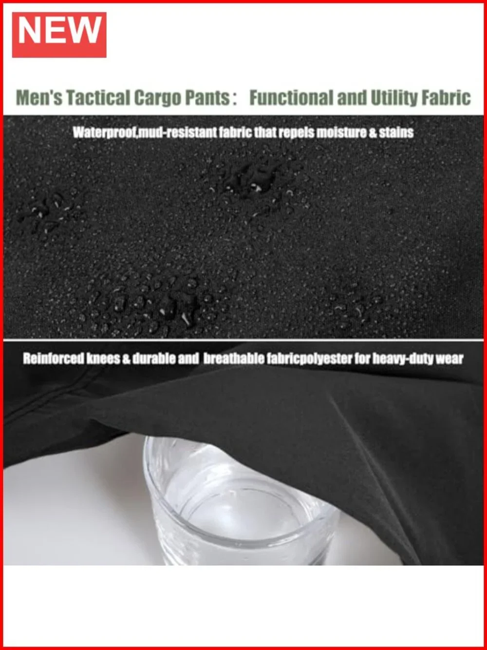 Men's Cargo Hiking Pants Tactical Work Utility Trousers 10 Pockets